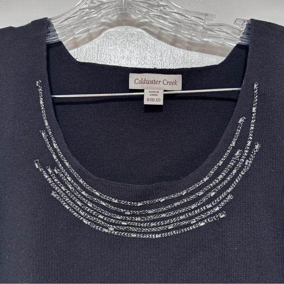 NWT Coldwater Creek fine knit sweater tank w embellished neckline. Size Mediumz - Picture 10 of 10